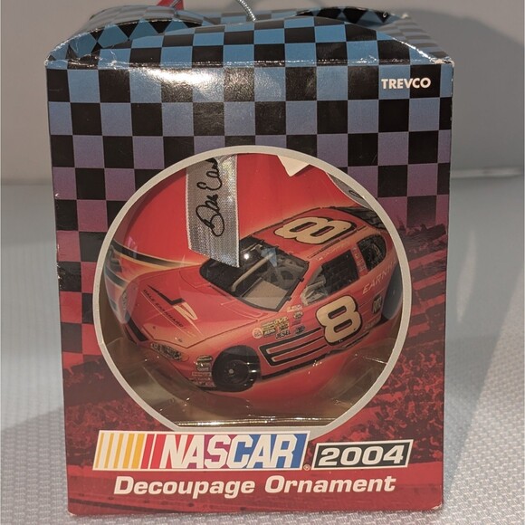 2004 NASCAR Dale Earnhardt Jr Lg  Red Ball Christmas Tree Ornament 8 Car - Picture 3 of 4
